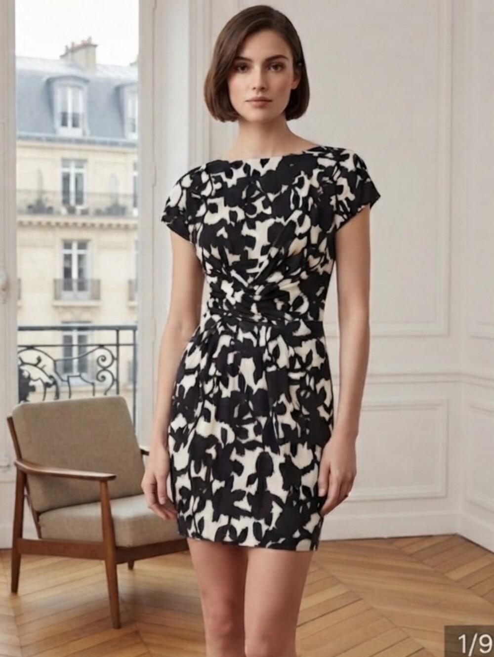 MaxMara Black & White Patterned Dress S